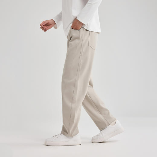 墨麦客男装针织双面弯刀裤子男2025秋新款300G重磅休闲长裤91363. 商品图2