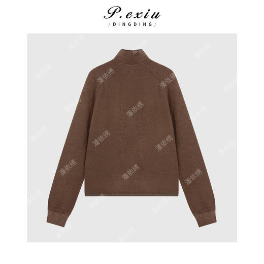 03-5潘依绣丁丁宠粉百搭松弛肌理感包边加厚立领半拉链长袖上衣Q46995 商品图1