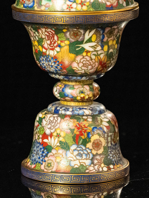 清	铜胎掐丝珐琅百花不露地五管尊 商品图4