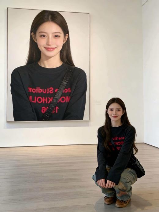 ACNE 1996系列火龙果植绒字母长袖 短袖T恤 商品图5