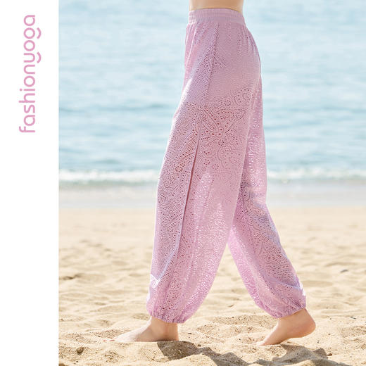 凡圣瑜伽宽松透气健身禅风优雅镂空灯笼瑜伽九分裤 FC10964 商品图3
