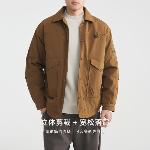 墨麦客男装工装风翻领棉服男冬新款密织小牛津男士棉衣87722 商品图1
