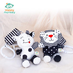 Happy monkey开心美猴王婴儿玩具卡通摇铃车床挂动物黑白风铃