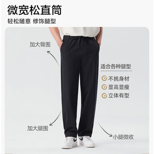【门店同款】MAXNEW重磅亚麻休闲裤男宽松直筒裤透气商务长裤 商品图1
