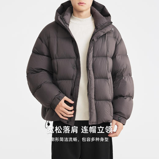 墨麦客男装2025年冬季新款防跑绒设计轻户外连帽工装羽绒服男外套 商品图1