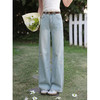 鹿向南「暖煦拾光」韩系浅蓝色阔腿直筒牛仔裤女春季宽松显瘦长裤 商品缩略图1