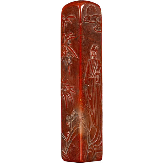 清	寿山石蜡烛红诗文印章 商品图5