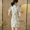 米思阳2025夏季新款新中式国风天丝连衣裙别致设计复古旗袍裙2471 商品缩略图3