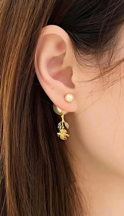 Dior 一支玫瑰双珠耳钉（XTY） 商品图0