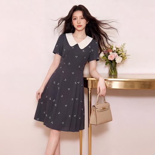 奢姿大码女装2026夏季蝴蝶结减龄娃娃领连衣裙胖妹妹轻奢时尚裙子3262803822 商品图2