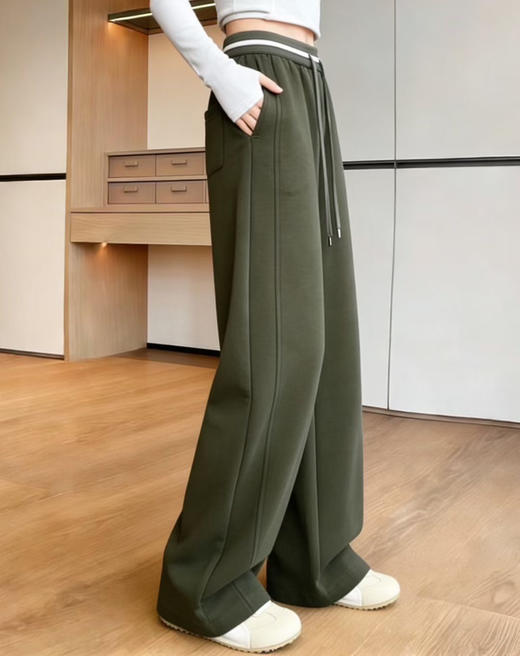 原单新款松紧腰抽绳弯刀卫裤 商品图3