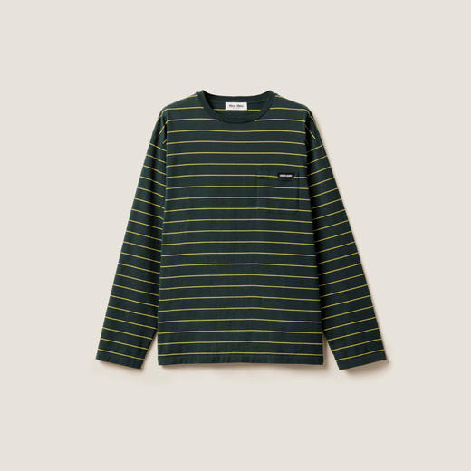 MIU-T 墨绿黄条纹长袖 商品图0