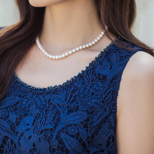 【林栖设计小店】【林栖推荐】2026夏季新款无袖蕾丝拼接真丝印花连衣裙N1961348 商品图8