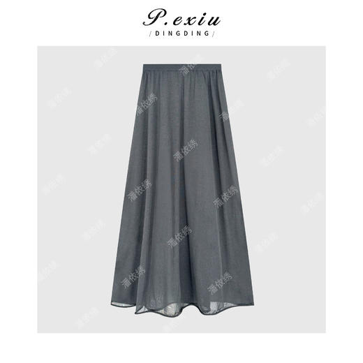 03-5潘依绣丁丁宠粉慵懒感纱纱松紧腰半身裙 Q16898 商品图1