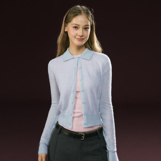 Ariseism 美式复古薄款针织开衫女春季新款上衣 商品图0