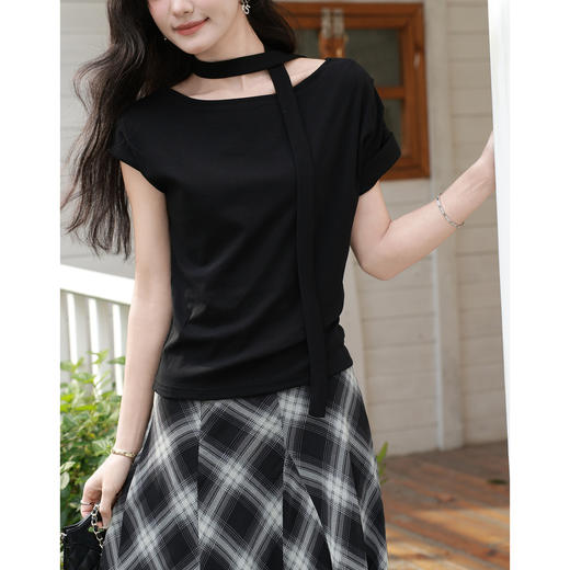 鹿向南【0331/20:00新品前1小时7折限量100件】黑色T恤 商品图1