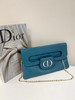 Dior Double 21春夏系列 蓝色 链条 斜挎包 商品缩略图0