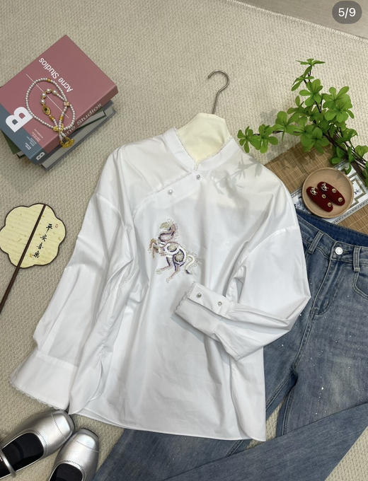 原单重工刺绣亮片衬衫 商品图2