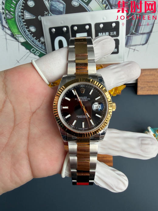 劳力士 VS日志41系列 VS日志V2版 间金黑盘 男士腕表 丹东3235机 板带 三珠带 表径41mm 商品图0