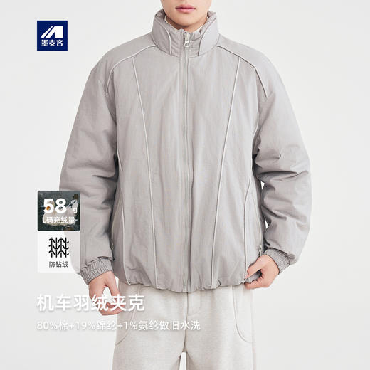 墨麦客男装复古机车羽绒夹克男2025冬新款立体裁剪羽绒服男88936 商品图0