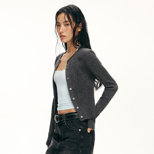 Ariseism黑标 羊毛坑条针织衫女春季新款上衣 商品图2