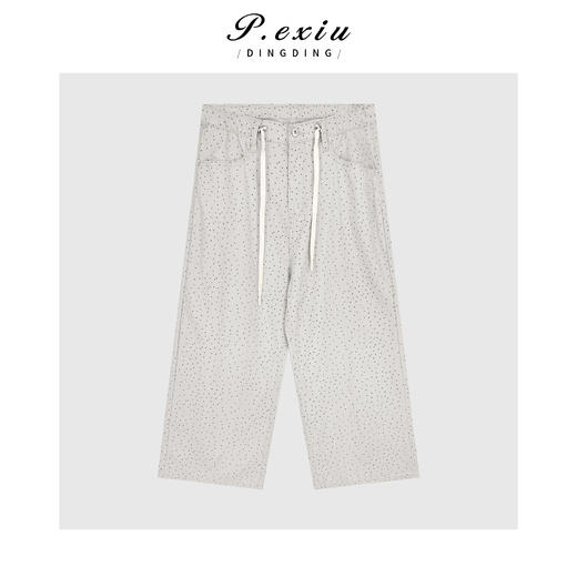 03-5潘依绣丁丁宠粉复古洋气波点松紧腰抽绳休闲裤Q3695 商品图0