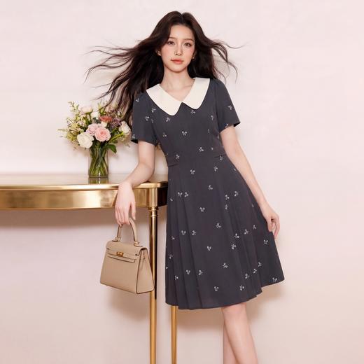 奢姿大码女装2026夏季蝴蝶结减龄娃娃领连衣裙胖妹妹轻奢时尚裙子3262803822 商品图4