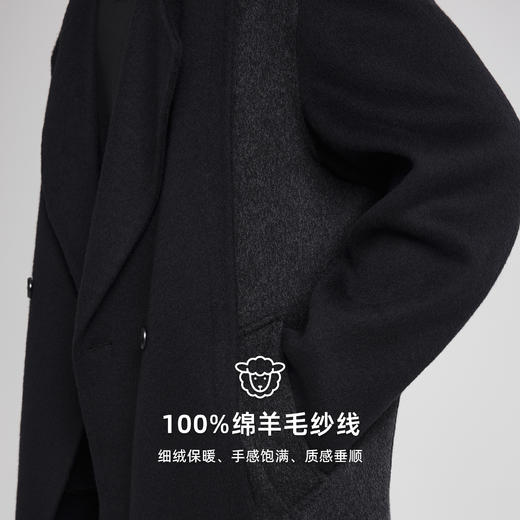 墨麦客韩系长款双面呢大衣男士2025冬季新款绵羊毛休闲保暖外套男 商品图3