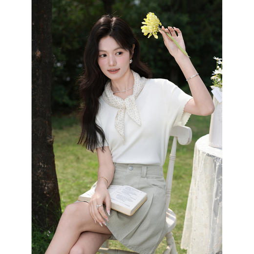 鹿向南【0331/20:00新品前1小时7折限量100件】卡其色短款半身裙 商品图4