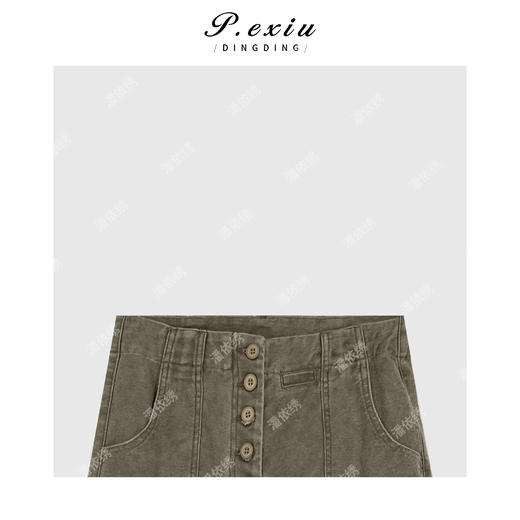 03-5潘依绣丁丁宠粉复古水洗四扣显瘦直筒牛仔裤Q3152 商品图2