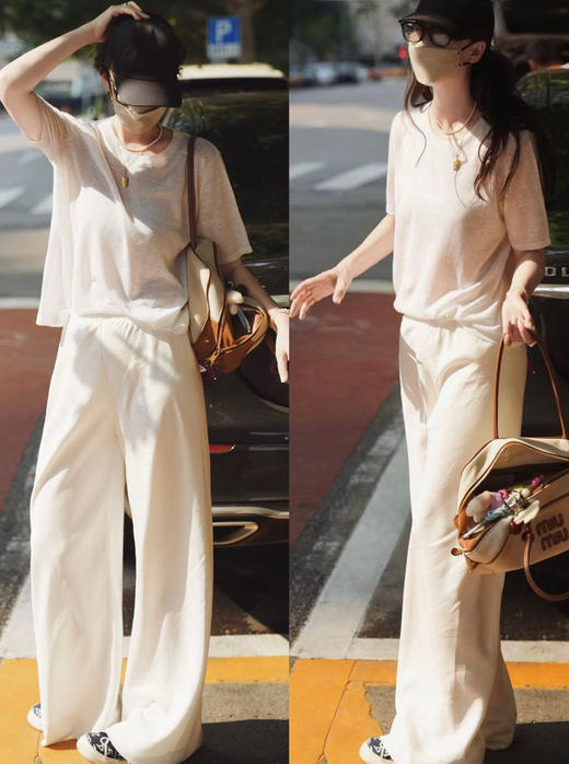 row丝麻裤。 白色。 卡其色。 黑色。 灰色。 商品图4