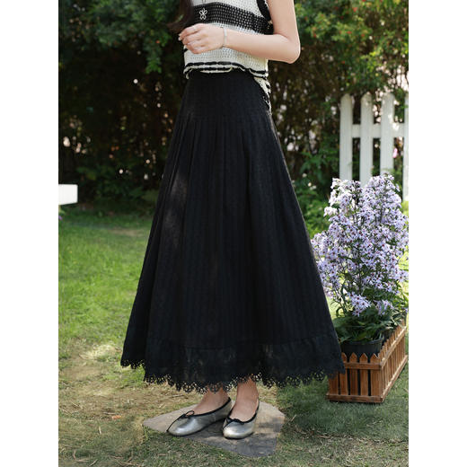 鹿向南【0331/20:00新品前1小时7折限量100件】黑色半身裙 商品图2