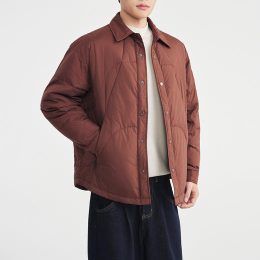 墨麦客男装简约衬衫领羽绒服男2025冬新款防泼溅羽绒外套男88861 商品图2