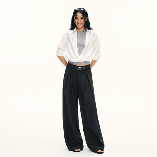 Ariseism黑标 简约垂感休闲西装裤女春季新款长裤子 商品图4