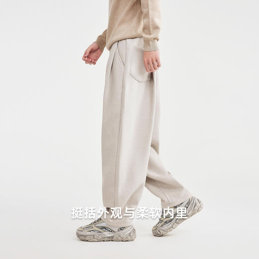 墨麦客男装美式弯刀加绒男裤2025冬季新款松紧腰男士休闲裤91522 商品图3