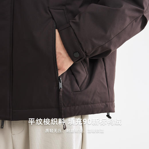 墨麦客男装2025年冬季新款高支高密平纹梭织面料连帽短款羽绒服男 商品图3