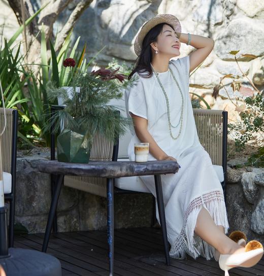 【林栖设计小店】手编流苏|提花国风针织裙2026夏新款毛织连衣裙两件套1962096 商品图1