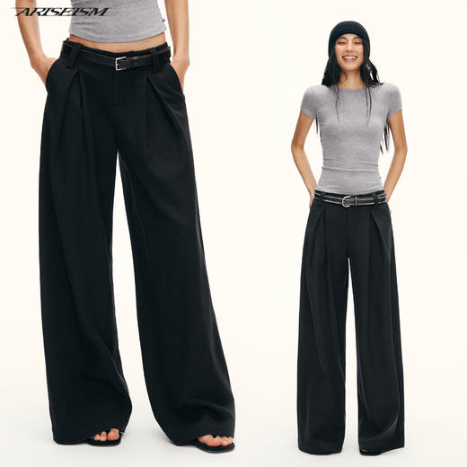 Ariseism黑标 简约垂感休闲西装裤女春季新款长裤子 商品图0
