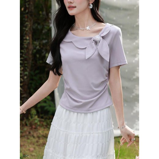 鹿向南【0330/20:00新品前一小时7折限量100件】紫色T恤 商品图2