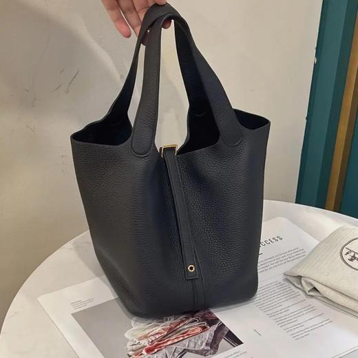 爱马仕 菜篮子22 黑色 金扣 togo皮 手提包 商品图1