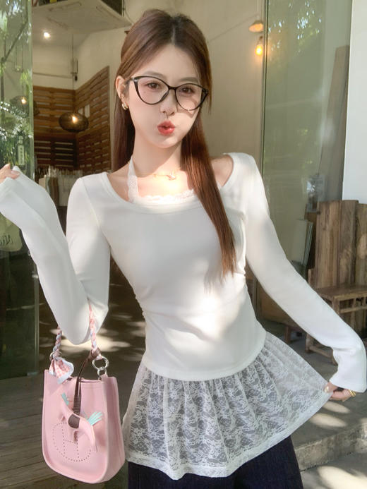 <曾小咸推荐>3.31现货秒杀 ！微信超特价！韩系蕾丝边打底衫 日常139.99 立减70 秒杀69.99！！ 商品图6