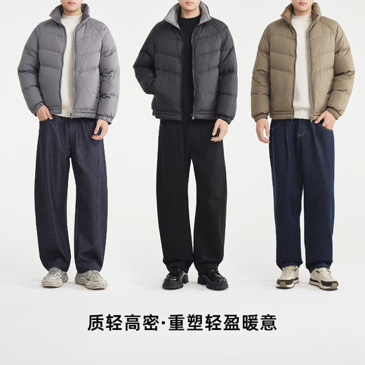 墨麦客男装2025年冬季新款高密防钻绒面料立领全包裹领羽绒服男潮 商品图4