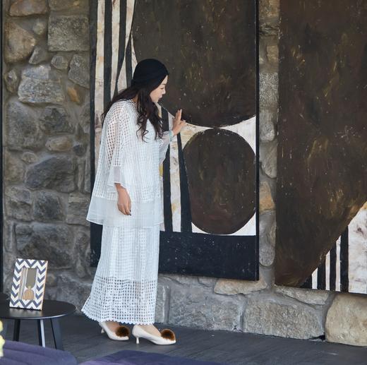 【林栖设计小店】手工钉花|时装周同款格纹绣花宽松2026夏新款百搭半身裙1962202 商品图3