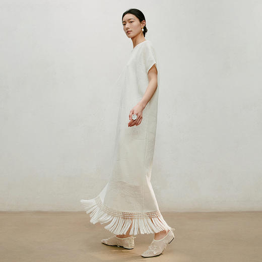 【林栖设计小店】手编流苏|提花国风针织裙2026夏新款毛织连衣裙两件套1962096 商品图8