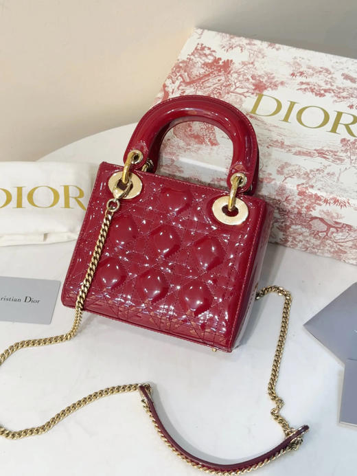 Dior 三格 漆皮 红色 戴妃包 商品图1