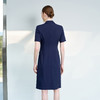 IWY/藏青色西装连衣裙女夏季短袖双排扣职业装通勤高级感中长裙6Q10 商品缩略图4