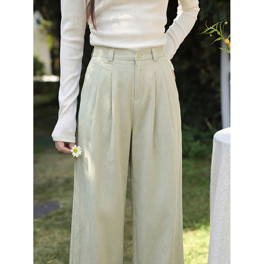 鹿向南【0331/20:00新品前1小时7折限100件】咖色阔腿直筒休闲裤 商品图3