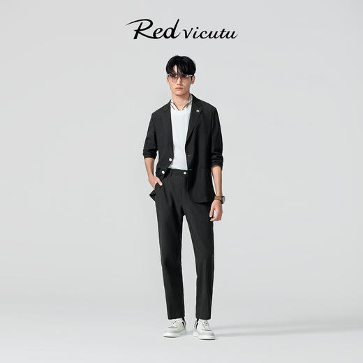 【9.5折】5楼威可多黑色莱赛尔休闲西服VRS26110717吊牌价1980活动价1881 商品图1