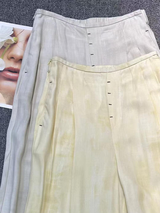 原单新款亚麻天丝垂感阔腿直筒女神裤 商品图5
