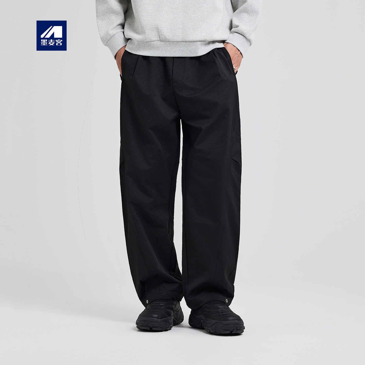墨麦客男装美式弯刀阔腿裤2025秋季新款日系复古工装裤子男91425
